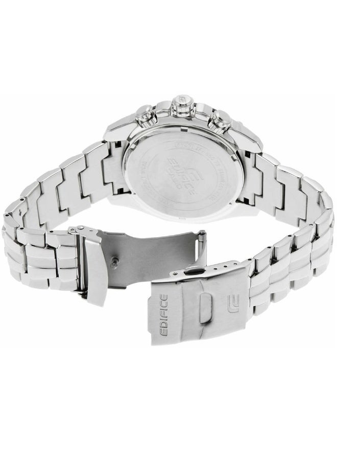 كاسيو ساعة كاسيو إيديفيس كرونوغراف للرجال، مينا أسود مع سوار من الفولاذ المقاوم للصدأ الفضي، موديل EF-550RBSP-1AV - Image 4